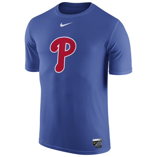 MLB Men Philadelphia Phillies Nike Authentic Collection Legend Logo 1.5 Performance TShirt Royal